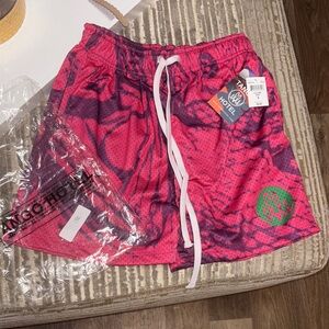 AMIGO HOTEL Pink and Green Men's Shorts